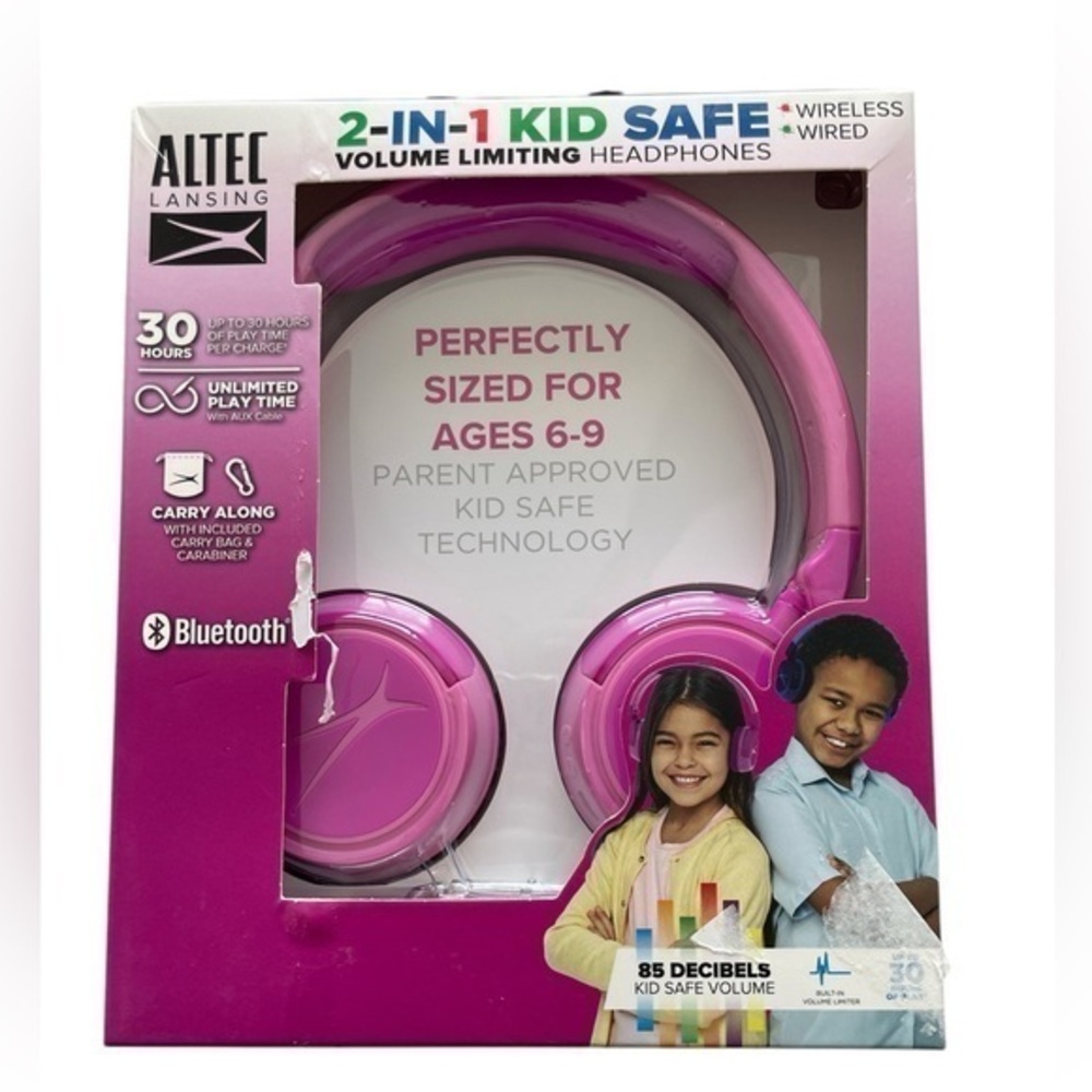 Altec Lansing 2-in-1 Bluetooth Wired Kid Safe Headphones
